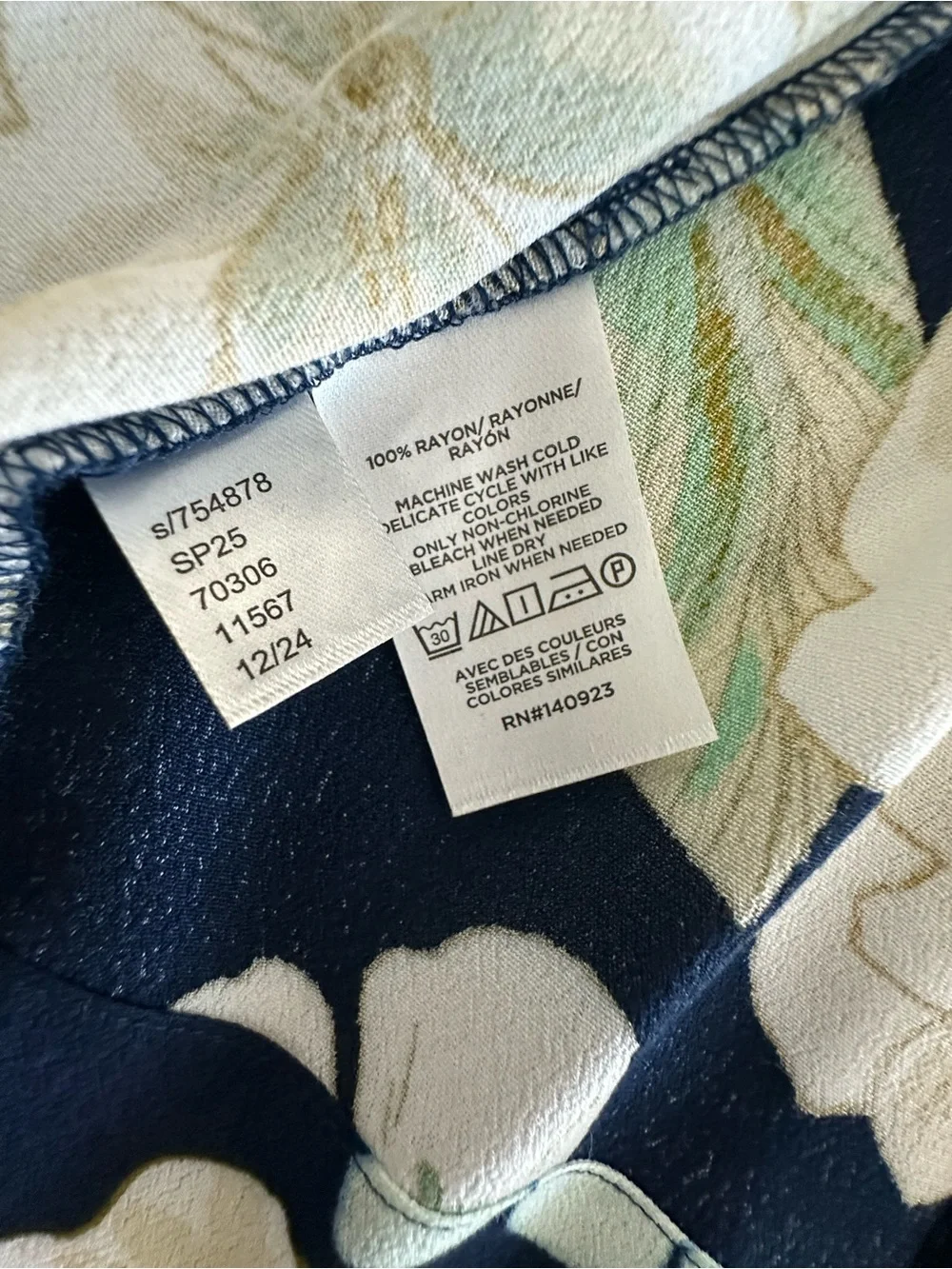 LOFT NWOT Navy Floral Square-Neck Blouse with Blue & White Flowers Never Worn!